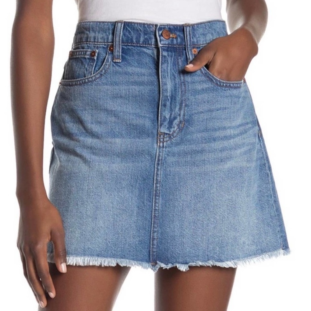 Madewell Blue A-Line Mini Skirt Casual Skirt Size 28